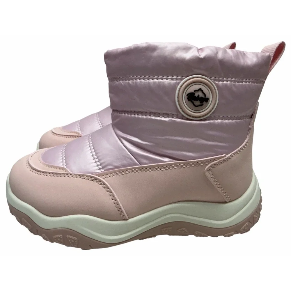 Babaya Kids Girls Pink Winter Snow Boots Faux‎ Fur Lined Size US 1 EUR 32 New